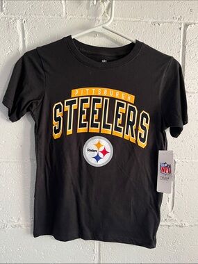 Pittsburgh Steelers Black Logo Tee- M 8